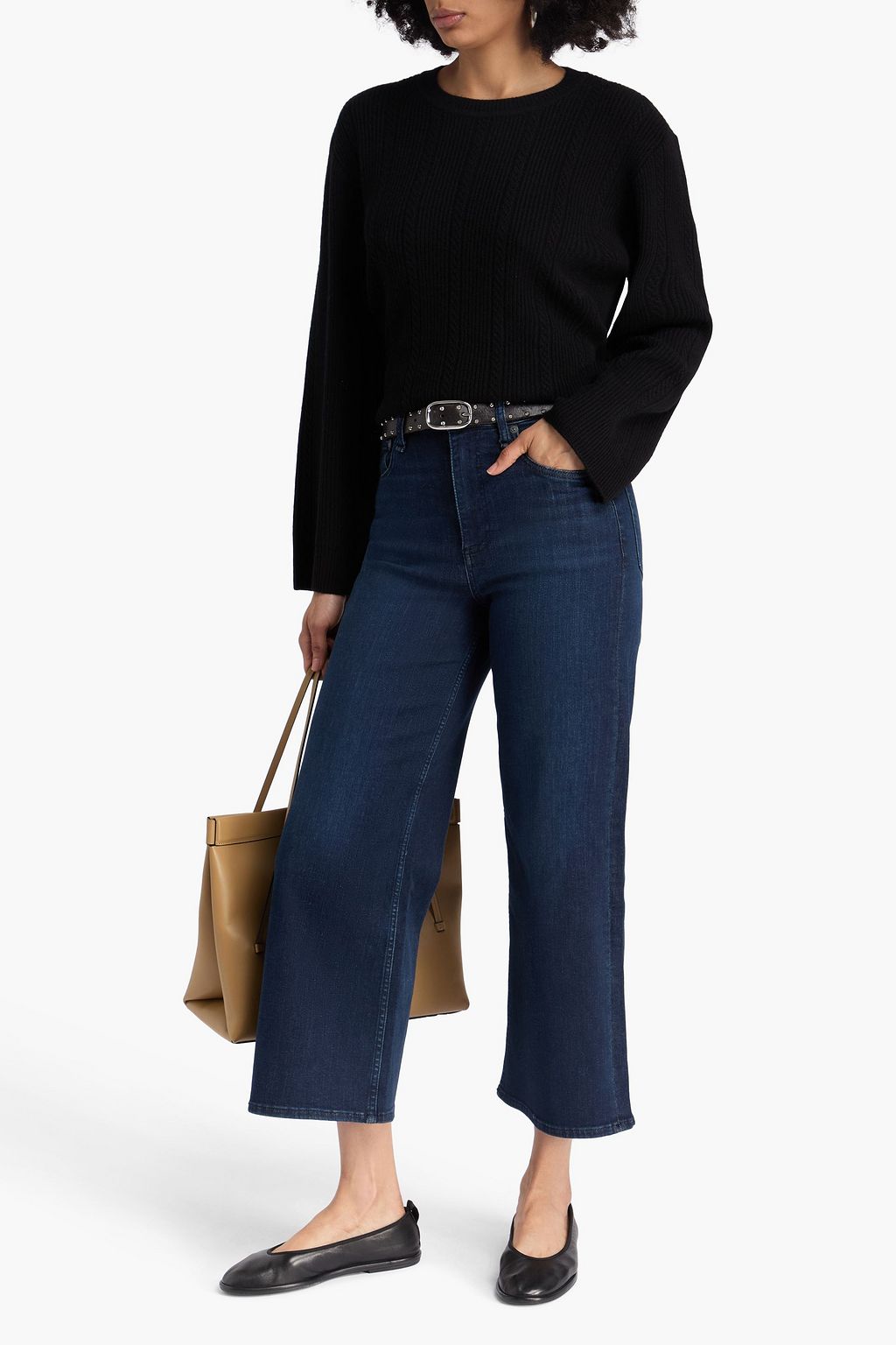 RAG & BONE クロップド ハイライズ ワイドレッグジーンズ