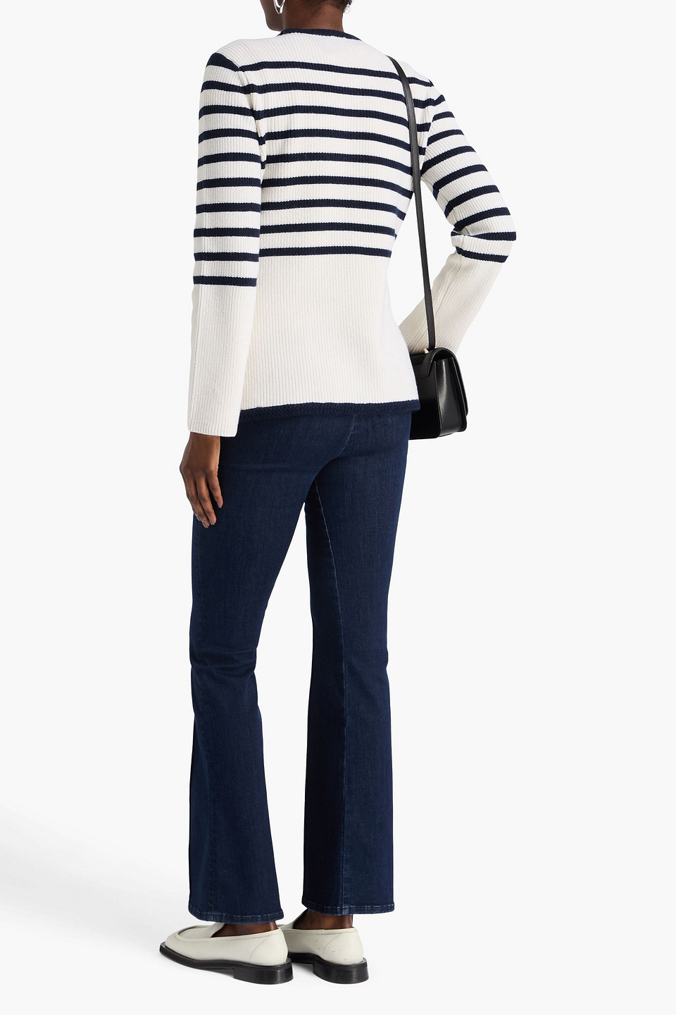  Rag & Bone - Nancy Gestreifter Cardigan Aus Einer Merinowollmischung - Weiß - Xs 