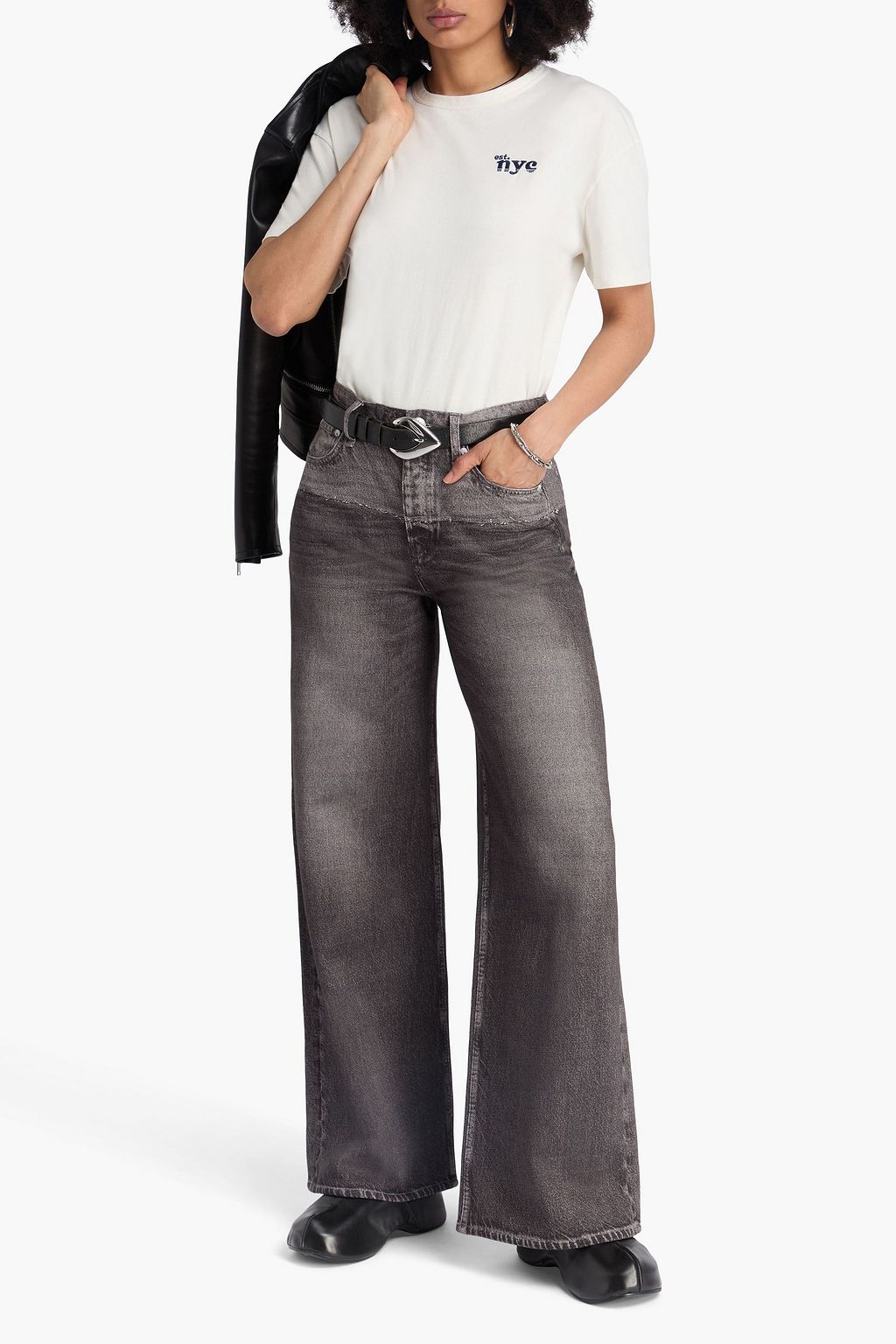 RAG & BONE T-Shirt aus Baumwoll-Jersey mit Stickereien