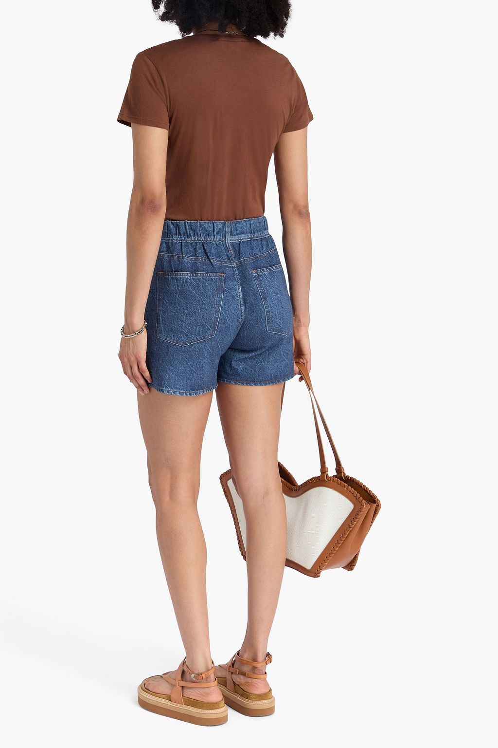 RAG & BONE フレンチコットンテリー ショートパンツ デニム風プリント