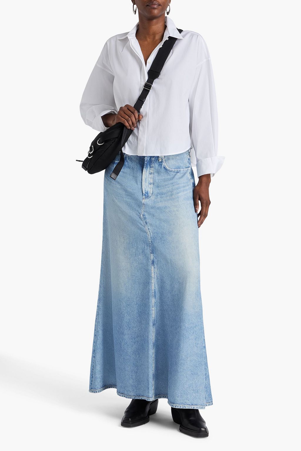 RAG & BONE 織地 マキシスカート デニム風プリント
