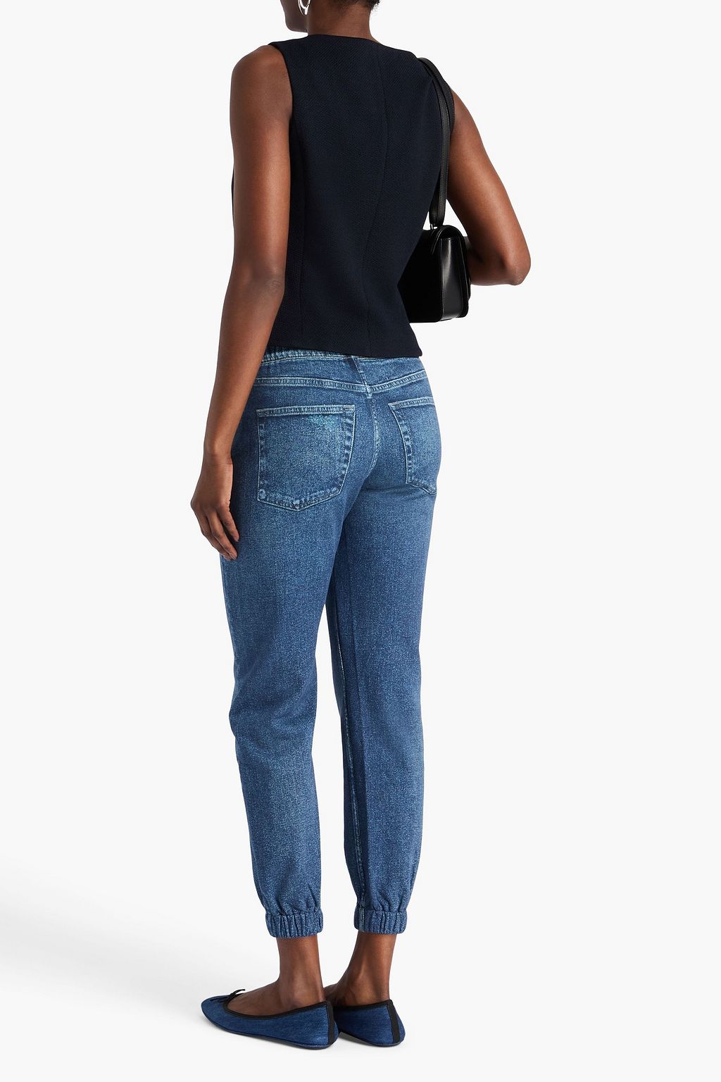 RAG & BONE コットンフリース トラックパンツ デニム風プリント