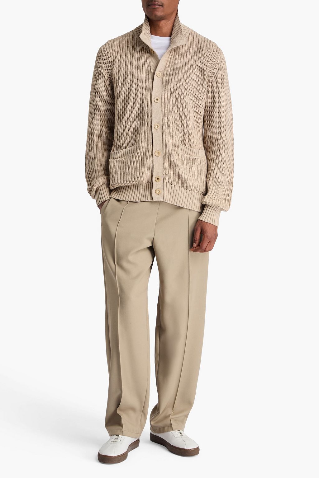 FRESCOBOL CARIOCA Claudio ribbed cotton and cashmere-blend cardigan