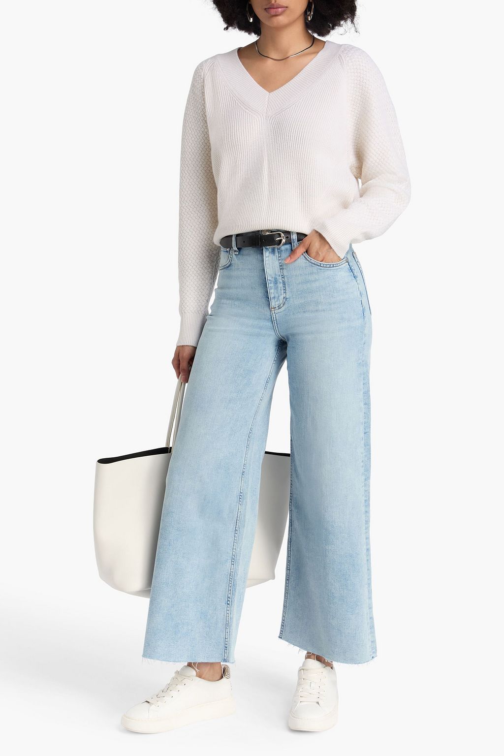 RAG & BONE Sofie hoch sitzende Jeans mit weitem Bein in ausgewaschener Optik