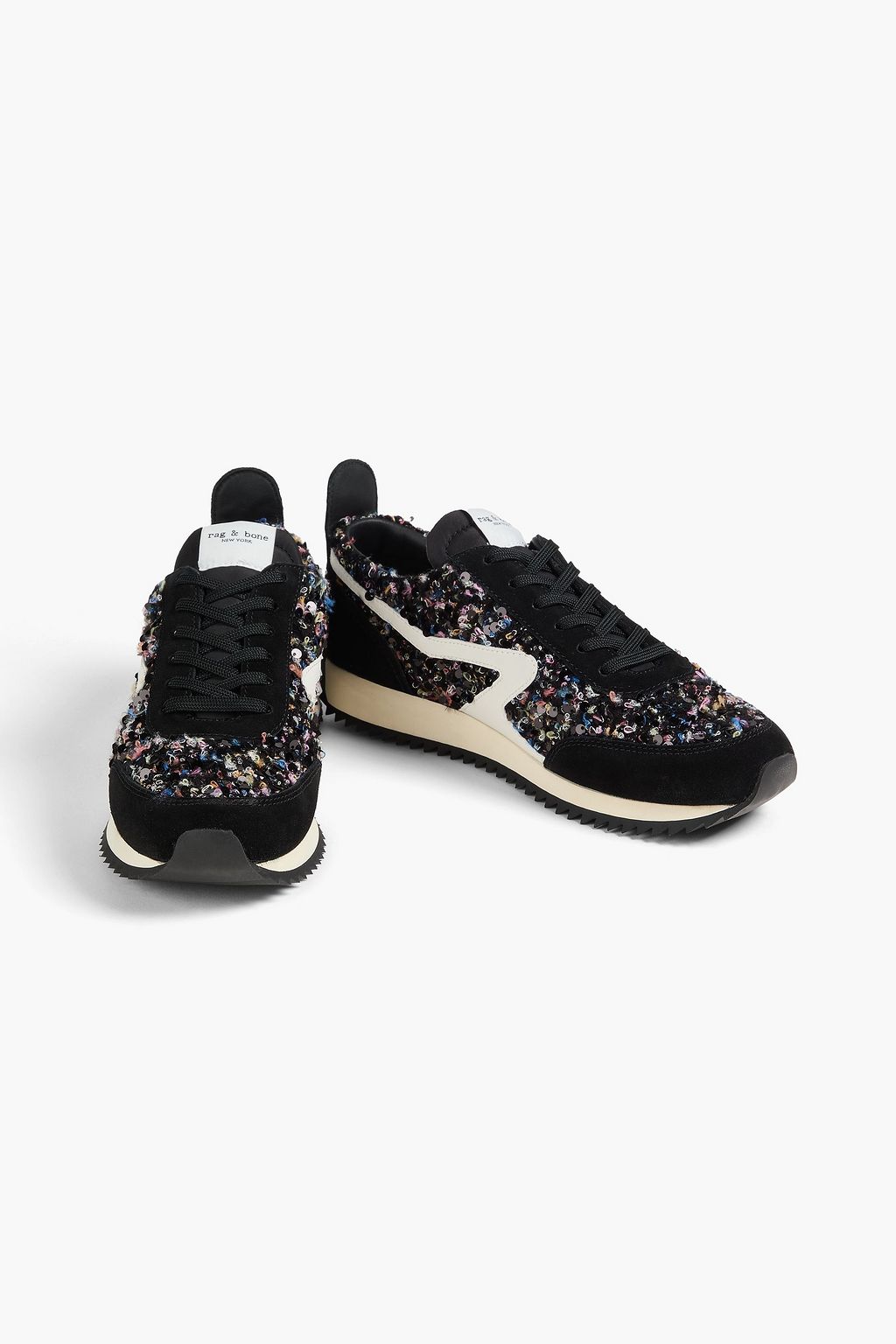 RAG & BONE Retro Runner Sneakers aus Bouclé, Leder und Veloursleder