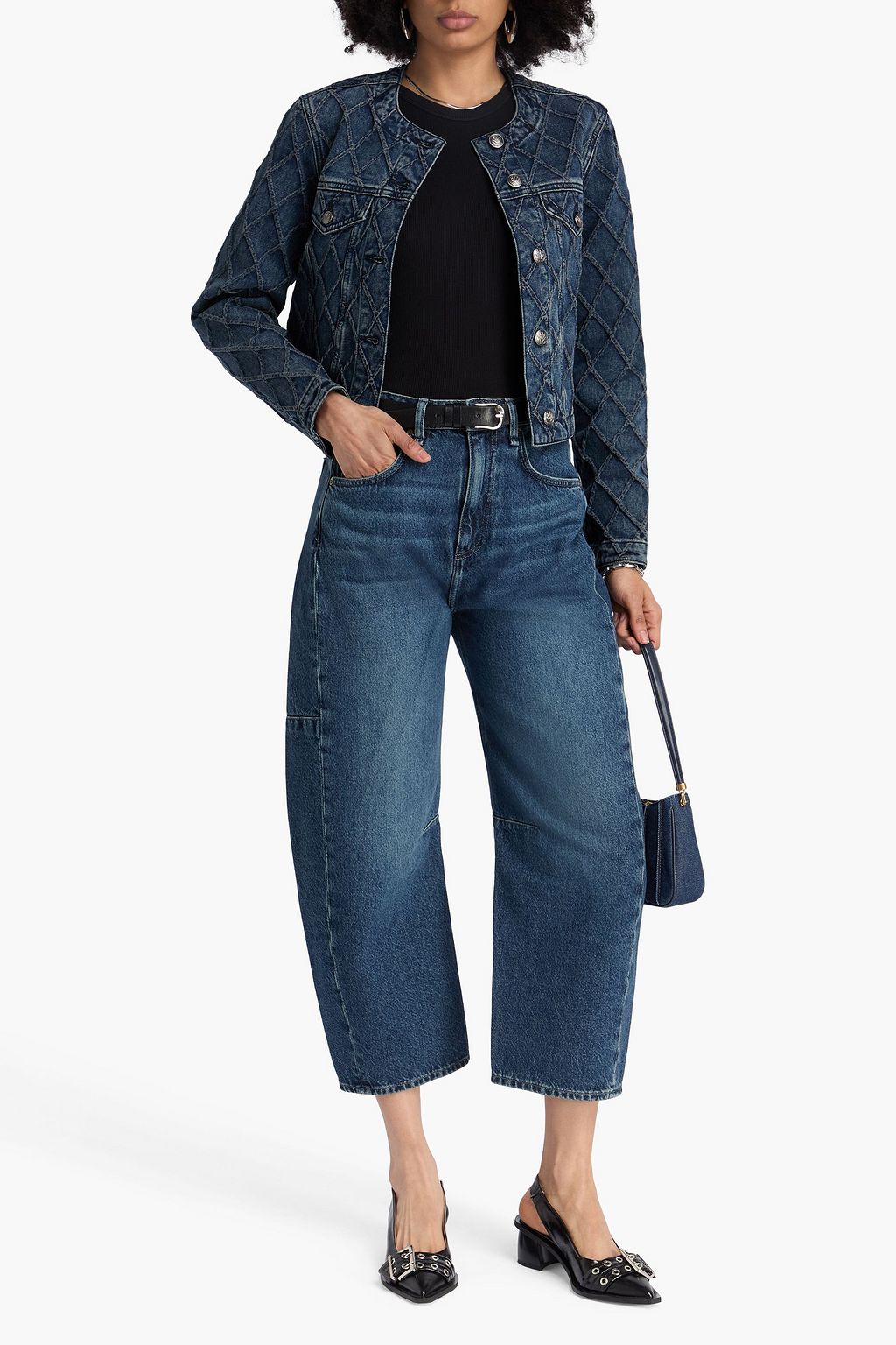 RAG & BONE Hoch sitzende Cropped Barrel-Jeans „Charlie“