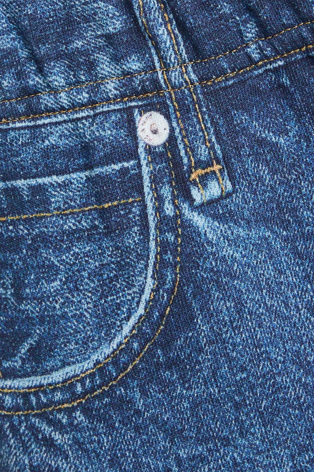RAG & BONE コットンフリース ワイドレッグパンツ デニム風プリント