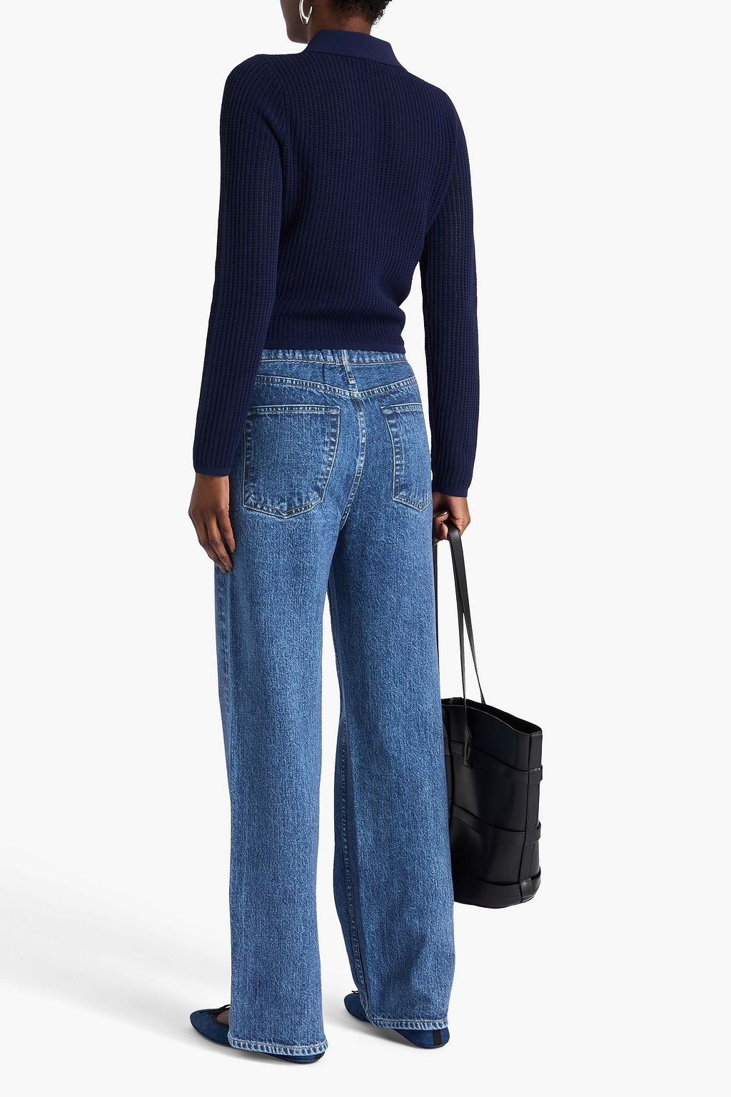 RAG & BONE コットンフリース ワイドレッグパンツ デニム風プリント