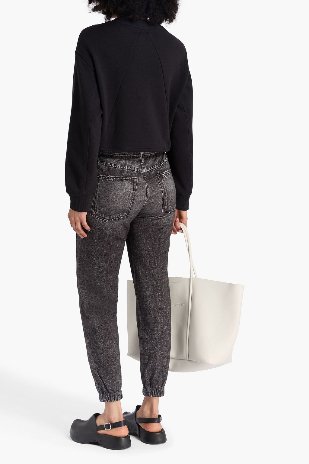 RAG & BONE 데님 이펙트 프린트 프렌치 코튼 테리 트랙 팬츠