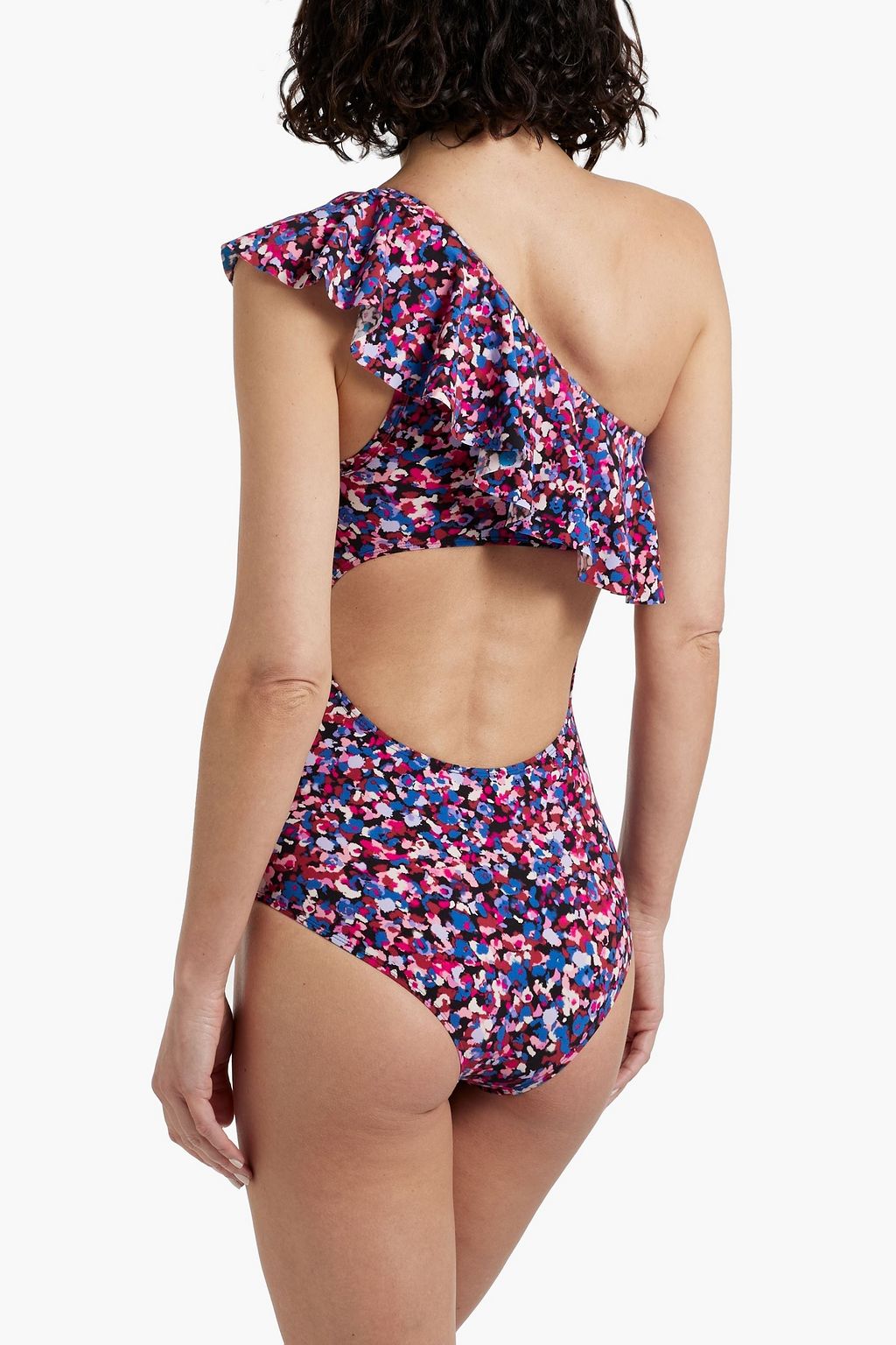 ISABEL MARANT Sicilya one-shoulder ruffled printed swimsuit