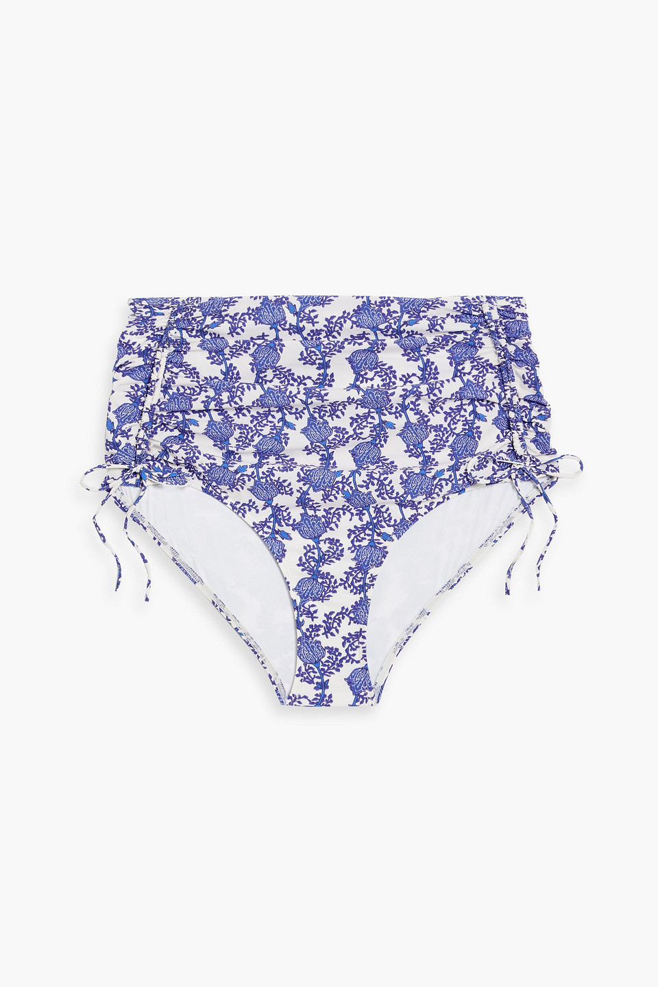 Isabel Marant Nelaris Ruched Printed High-rise Bikini Briefs