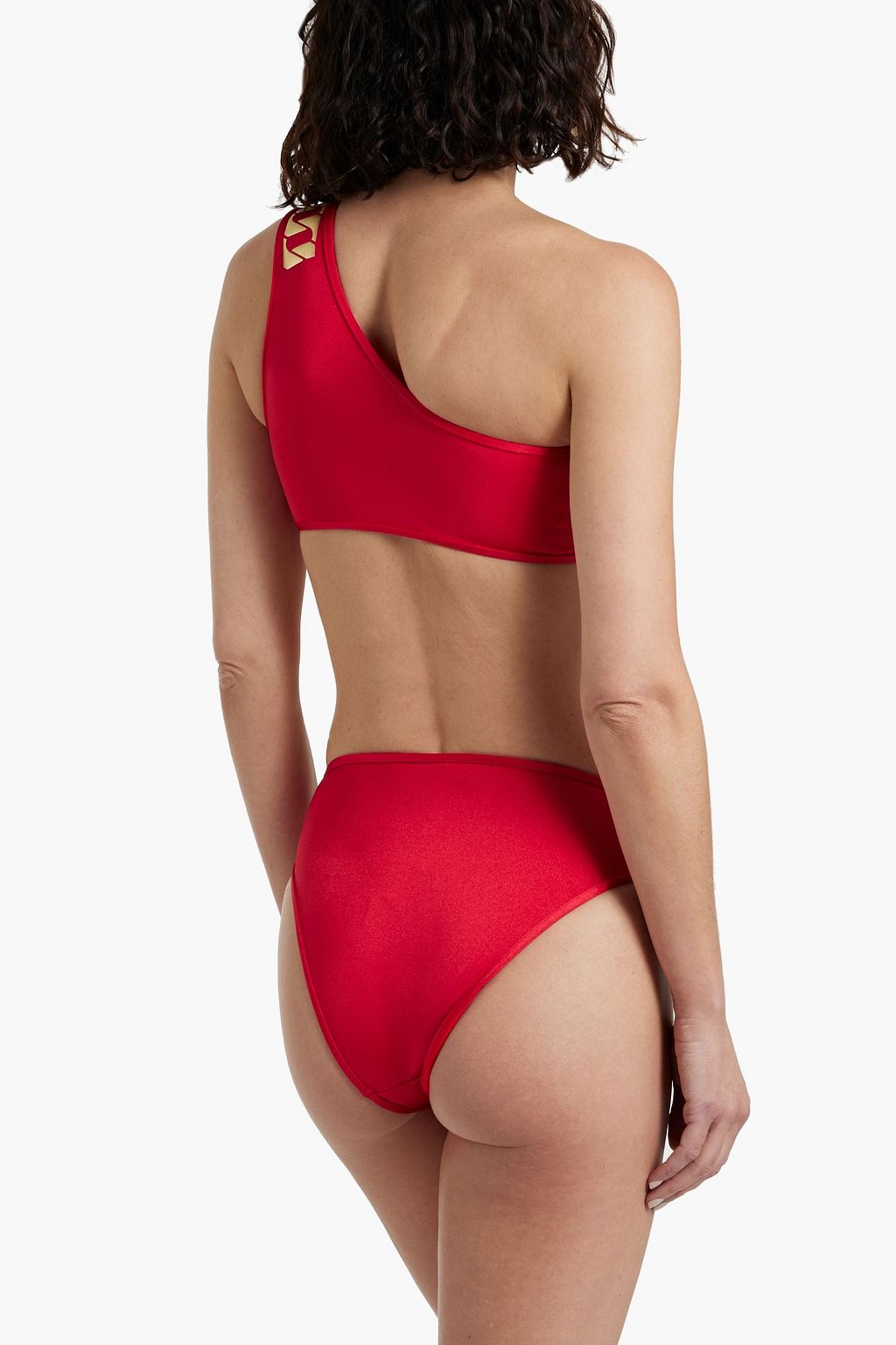 BALMAIN One-shoulder printed bikini