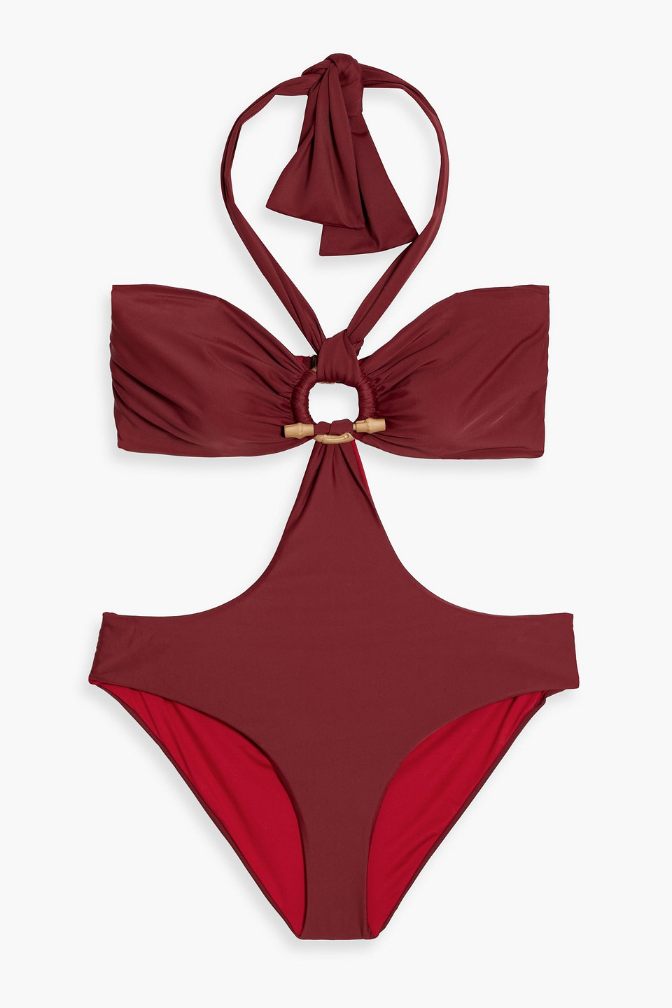 Sacred Valley cutout halterneck swimsuit