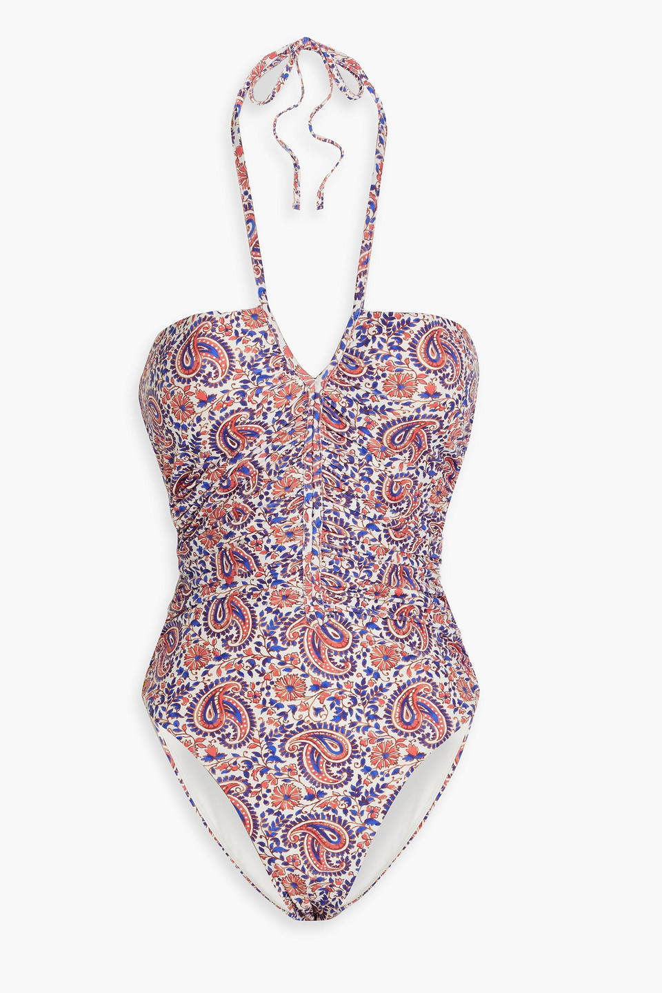 Veronica Beard Hazina Paisley-print Halterneck Swimsuit
