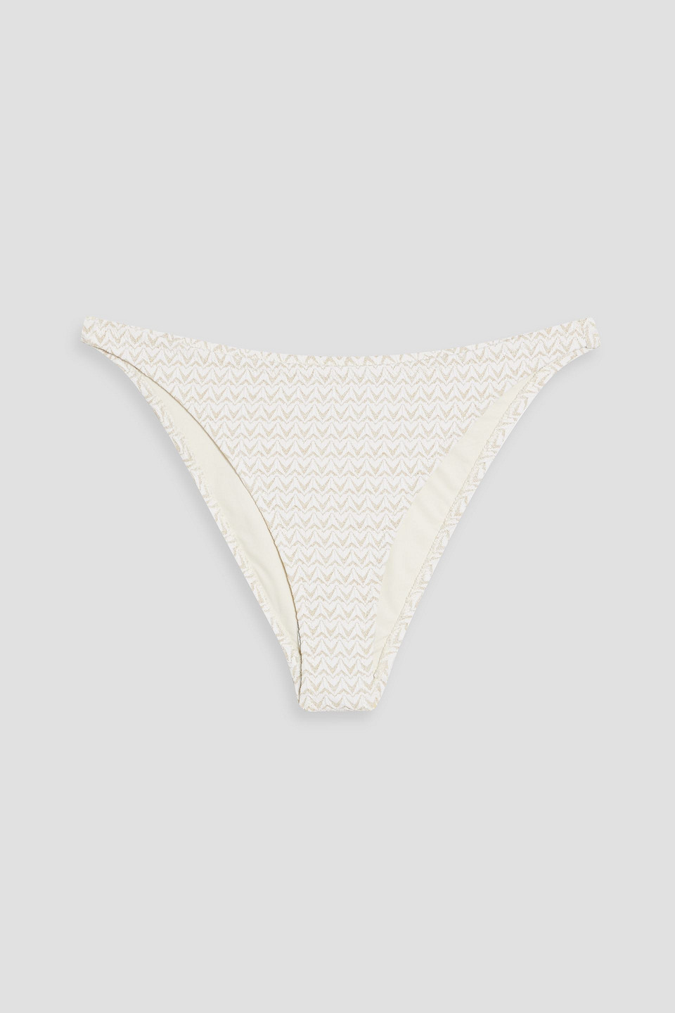 The Odessa metallic stretch-jacquard low-rise bikini briefs
