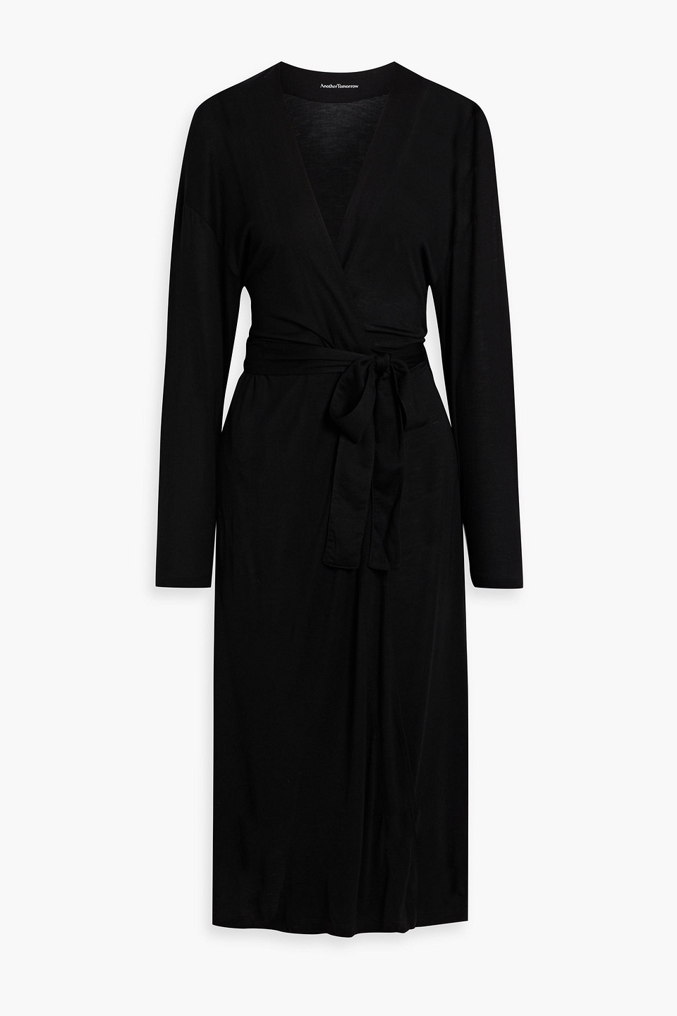 Another Tomorrow Lyocell Cardigan In Black