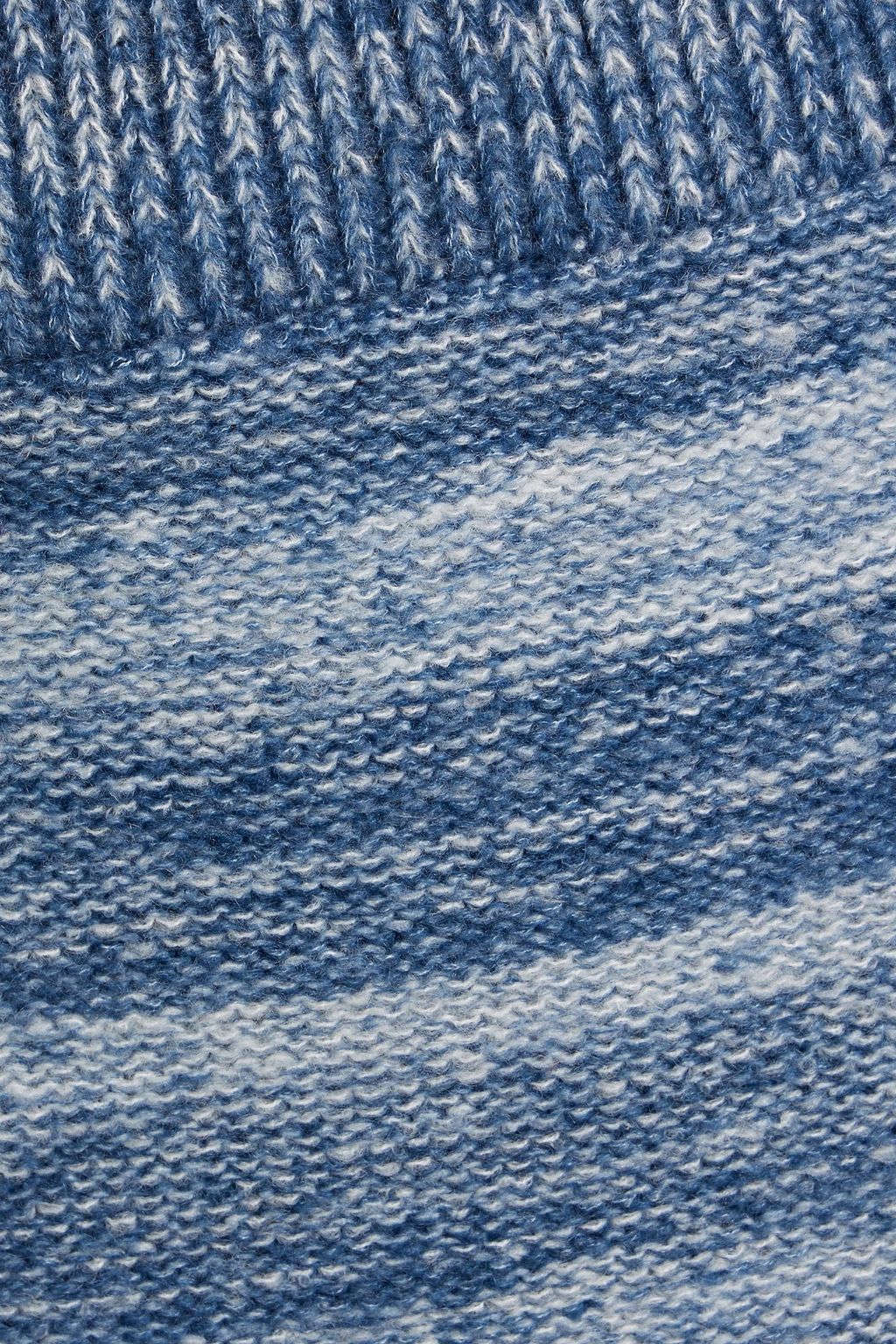 THE ELDER STATESMAN Nimbus striped cashmere and cotton-blend mini skirt