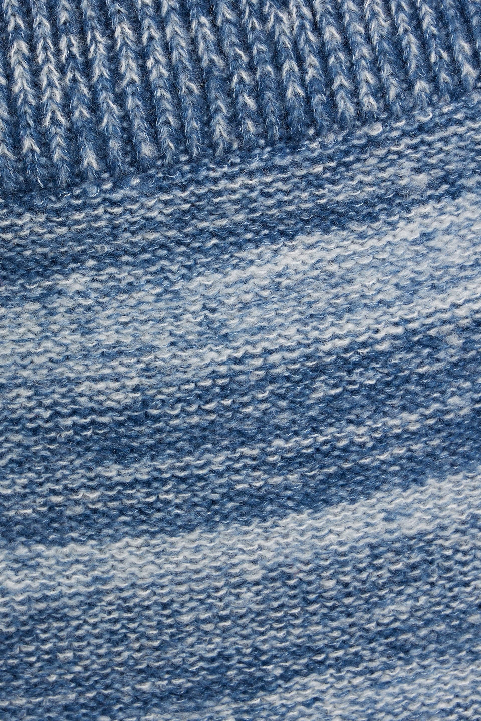 The Elder Statesman Nimbus Striped Cashmere And Cotton-blend Mini Skirt In Blue