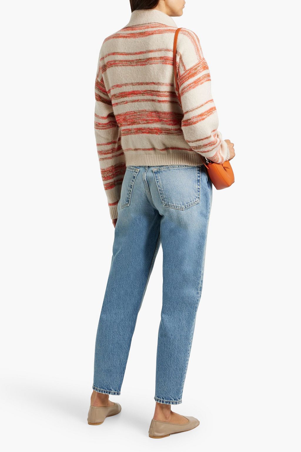 THE ELDER STATESMAN Phantom striped cashmere and cotton-blend cardigan