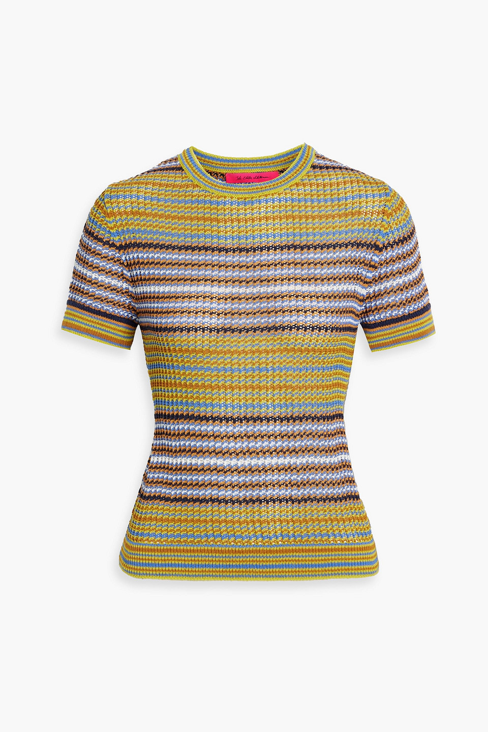 The Elder Statesman Nova Striped Cotton And Cashmere-blend Top In Green