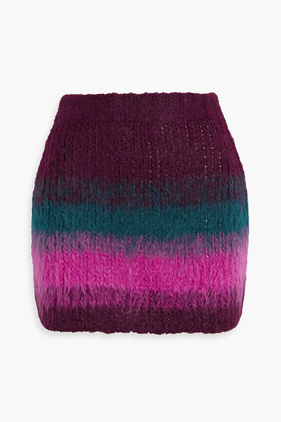 The Elder Statesman Thistle Striped Alpaca-blend Mini Skirt In Multi