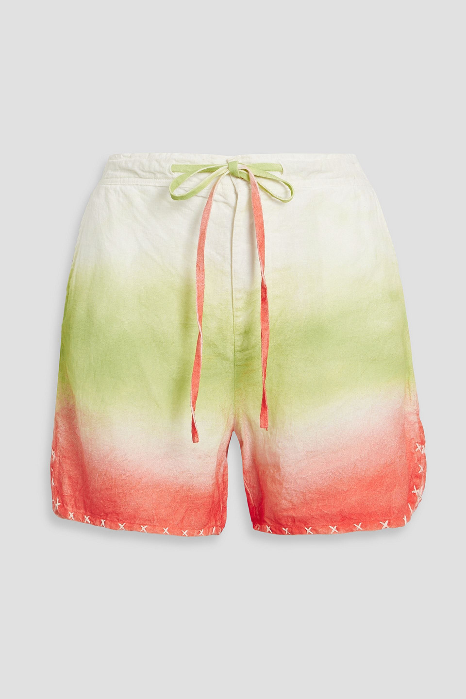 Sulfur tie-dyed linen shorts