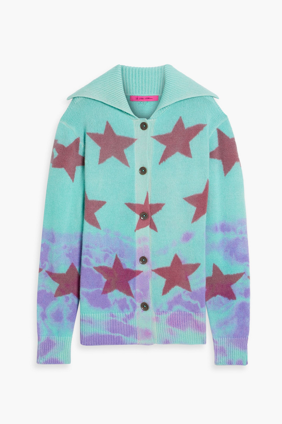 The Elder Statesman Printed Cashmere Cardigan In Green