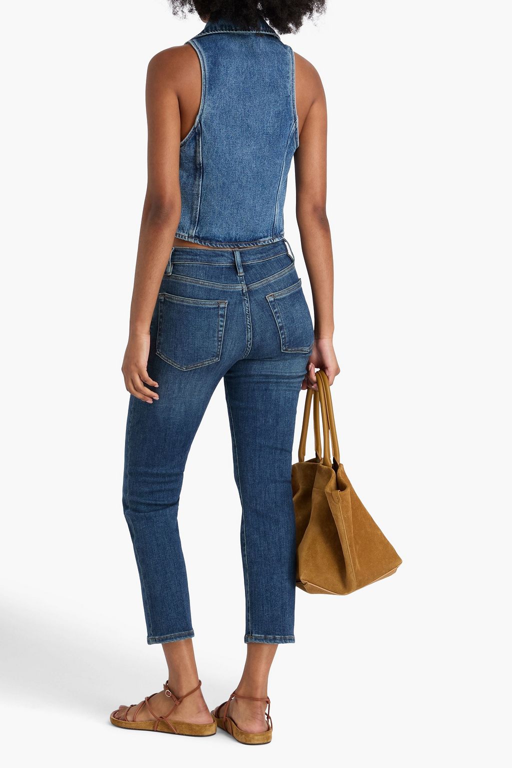 FRAME Hoch sitzende Jeans mit schmalem Bein