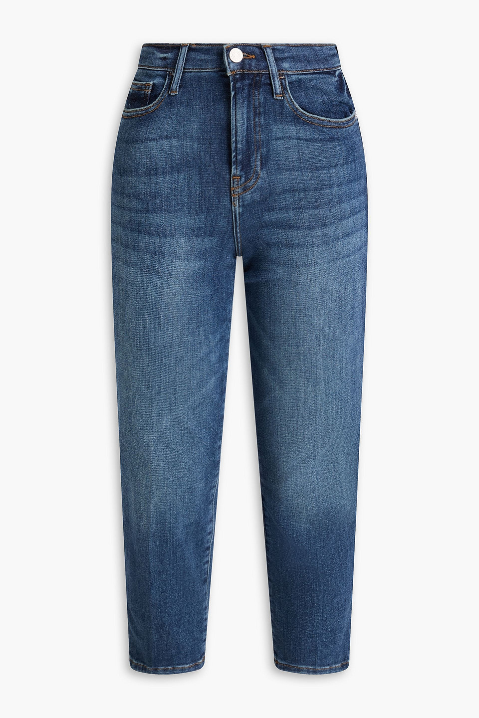 Frame High-rise Slim-leg Jeans In Blue