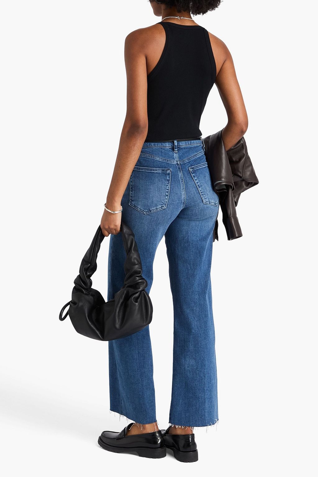 FRAME Le Slim Palazzo hoch sitzende Jeans mit weitem Bein