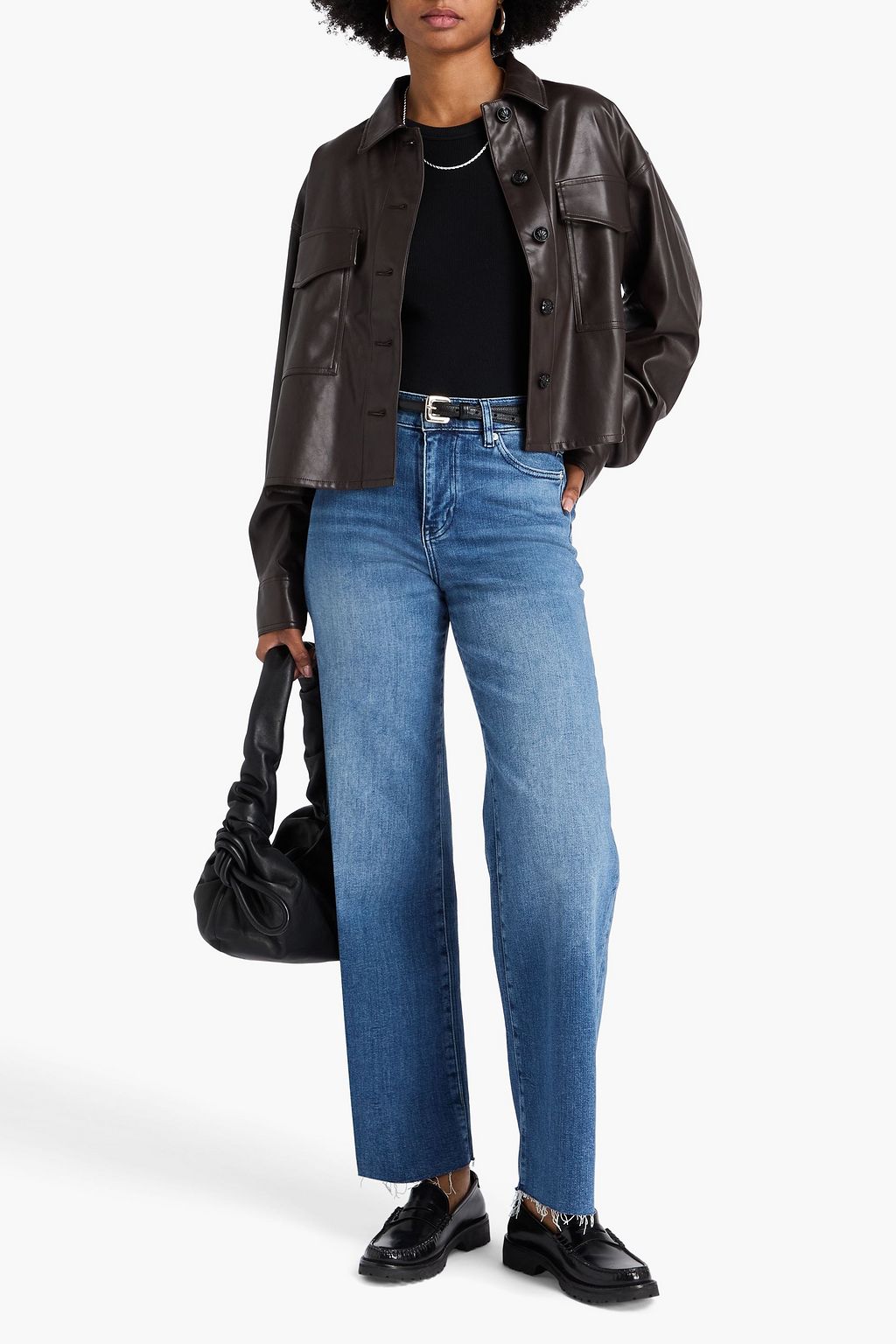 FRAME Le Slim Palazzo hoch sitzende Jeans mit weitem Bein