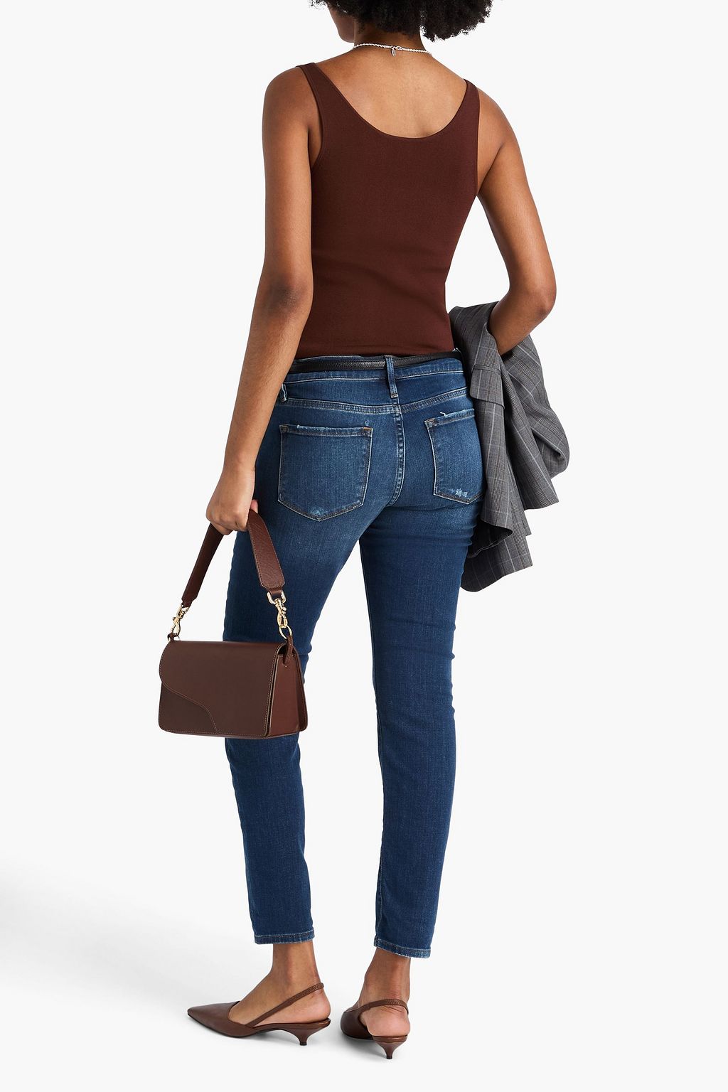 FRAME Le Garcon tief sitzende Boyfriend-Jeans in Distressed-Optik