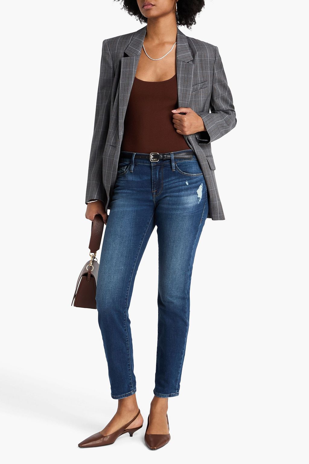 FRAME Le Garcon tief sitzende Boyfriend-Jeans in Distressed-Optik