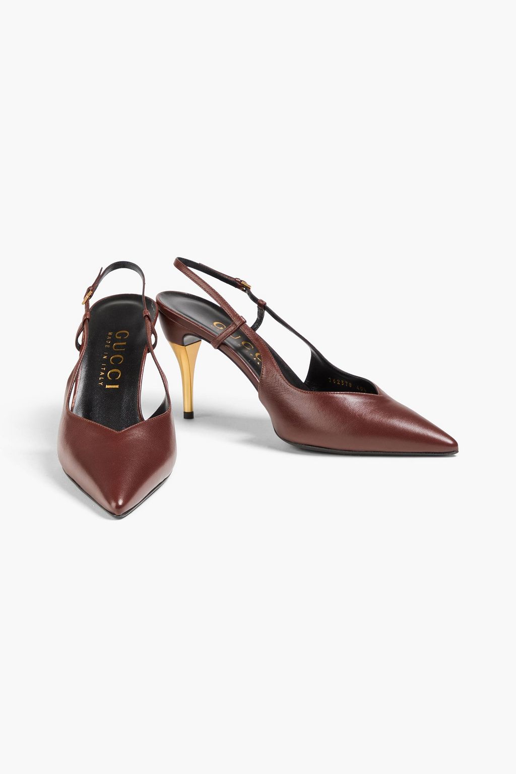 GUCCI レザー スリングバックパンプス