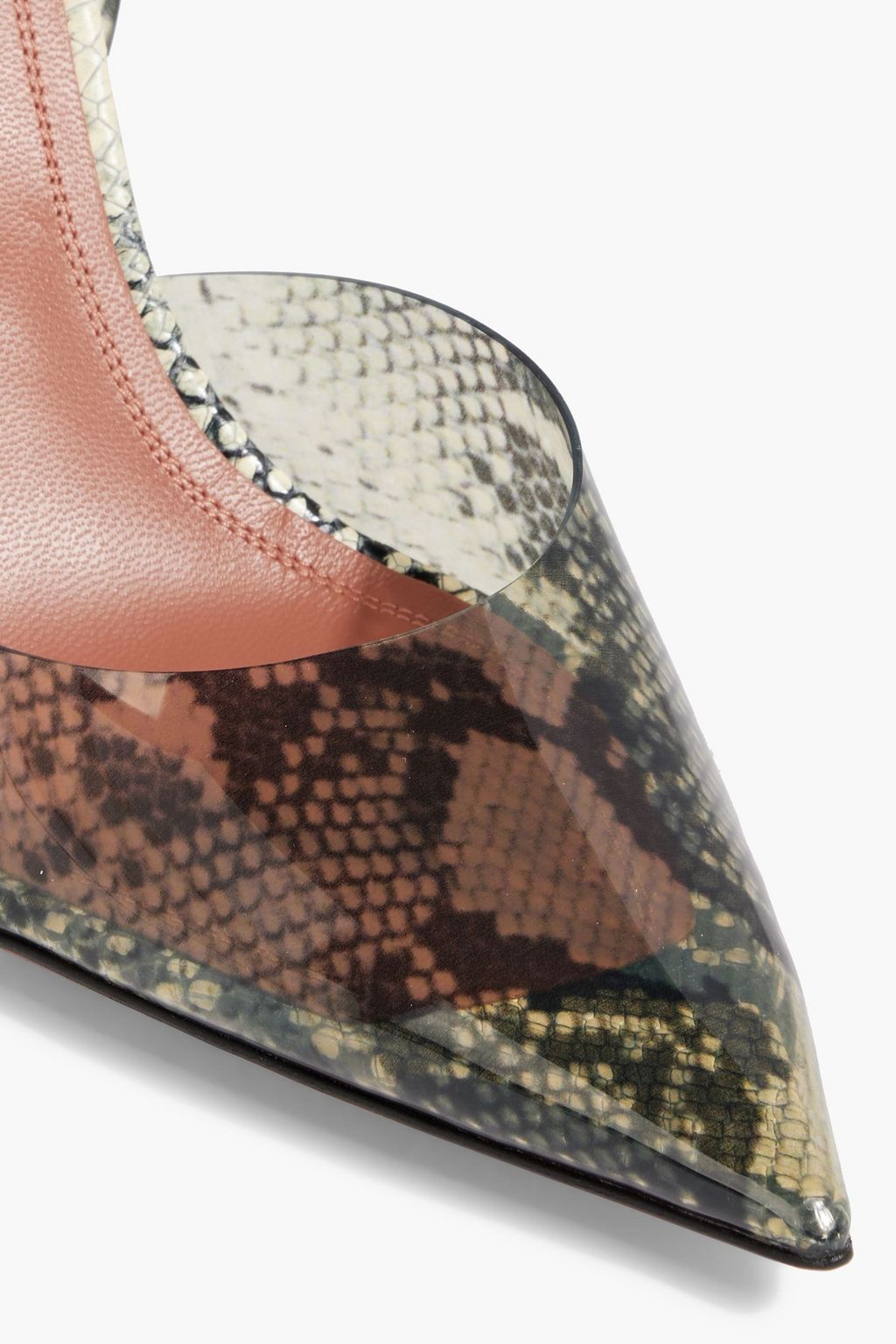 AMINA MUADDI Holli 95 snake-print PVC slingback pumps