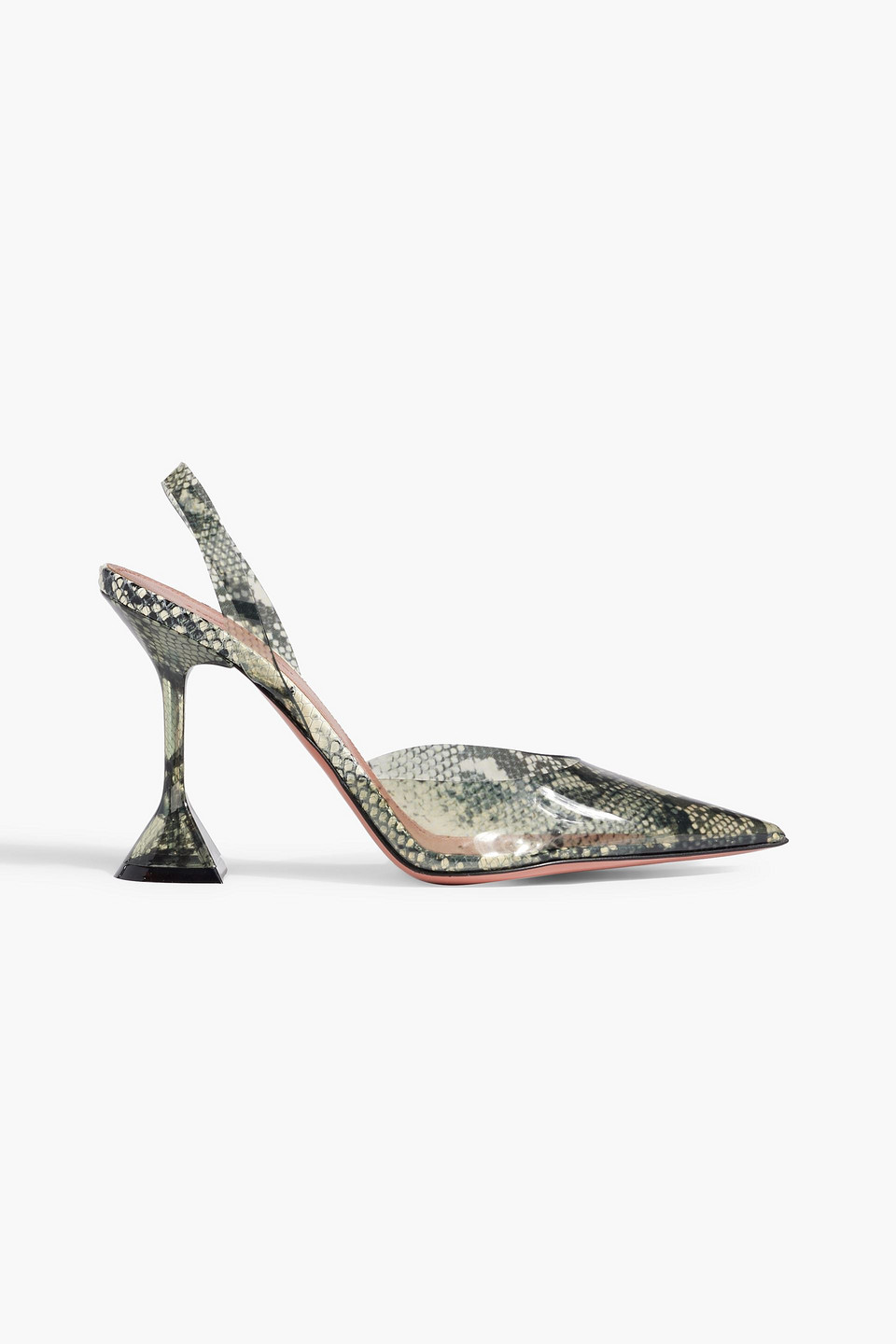 Holli 95 snake-print PVC slingback pumps