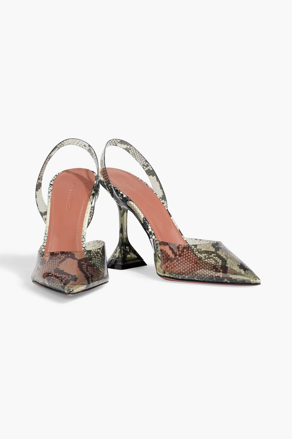 AMINA MUADDI Holli 95 snake-print PVC slingback pumps