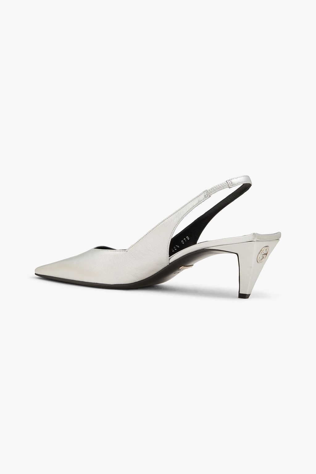 GUCCI Metallic leather slingback pumps