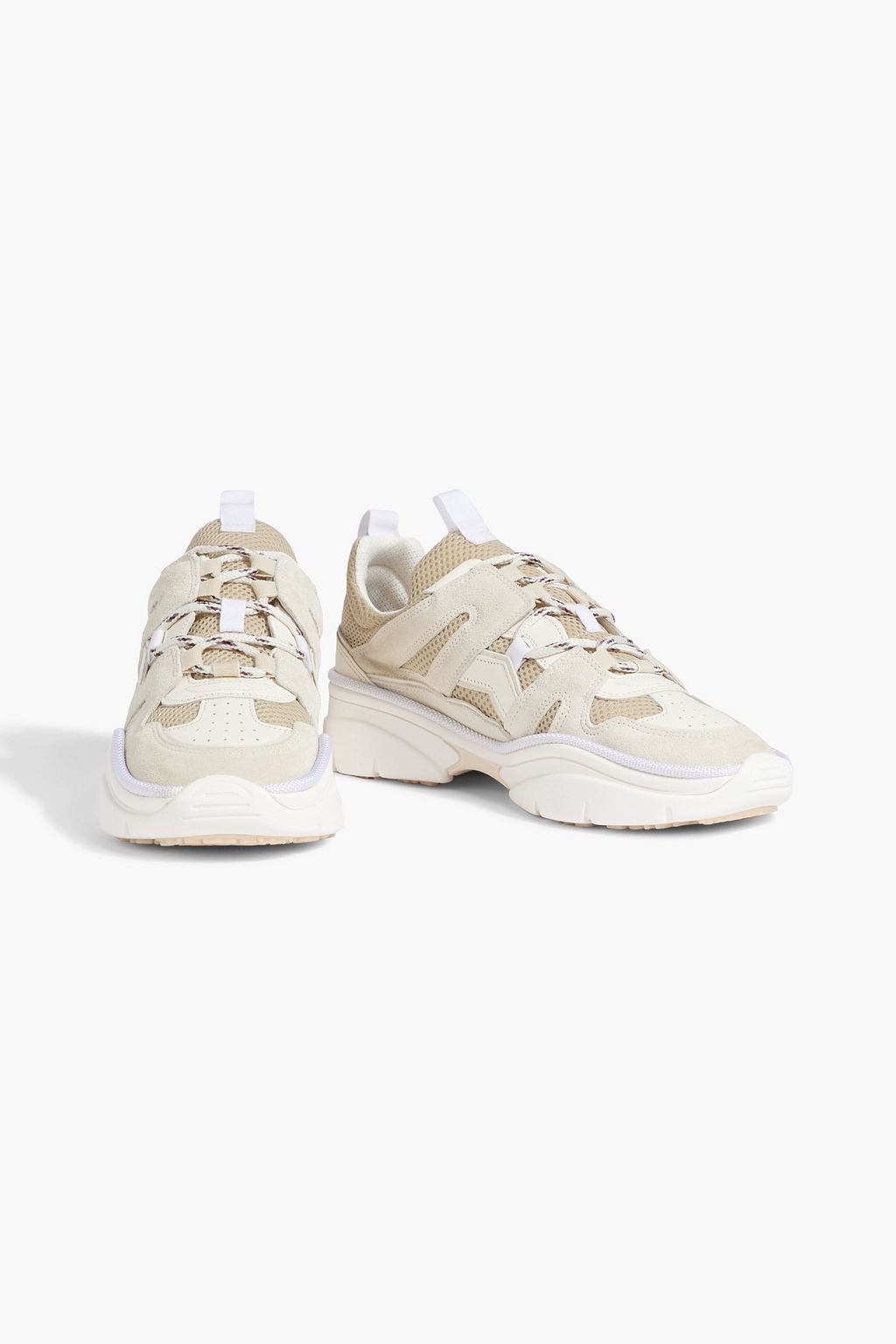 ISABEL MARANT Kindsay mesh, suede and leather sneakers