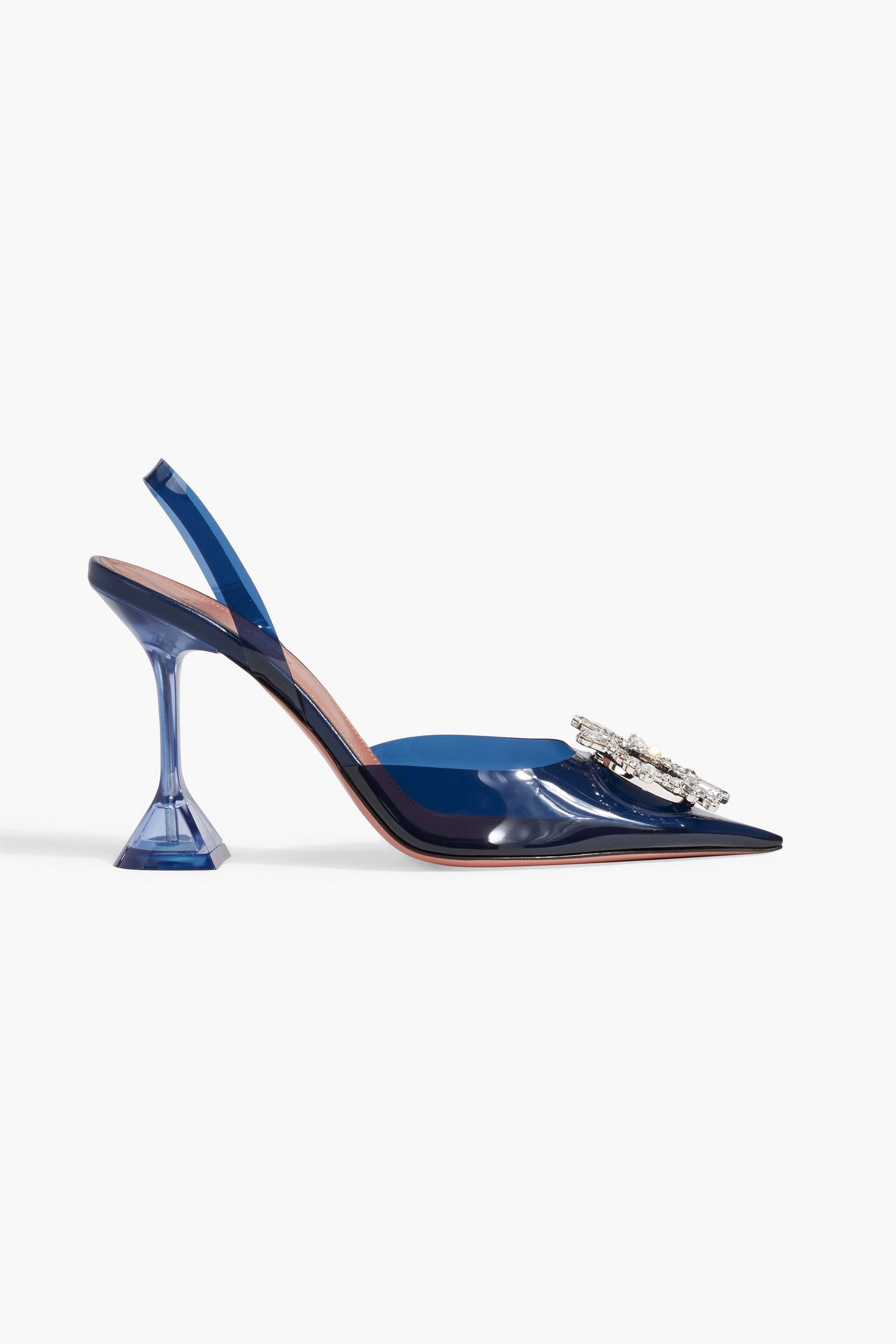 AMINA MUADDI Begum crystal-embellished PVC slingback pumps