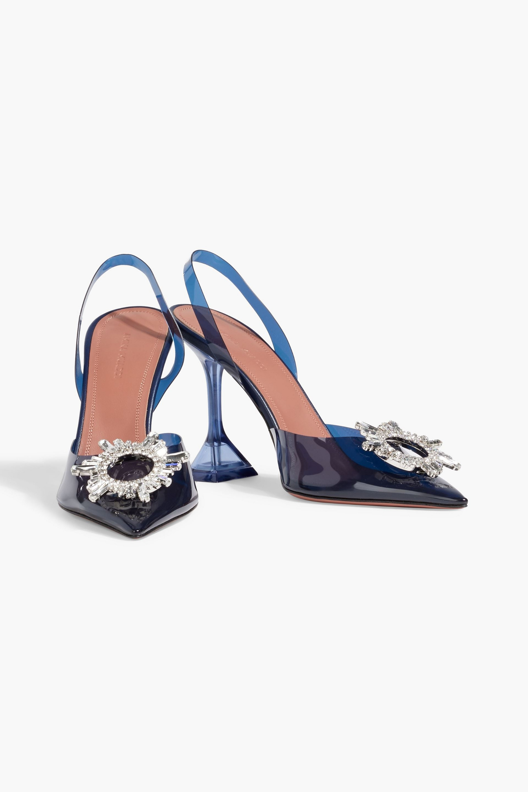 AMINA MUADDI Begum crystal-embellished PVC slingback pumps thumbnail