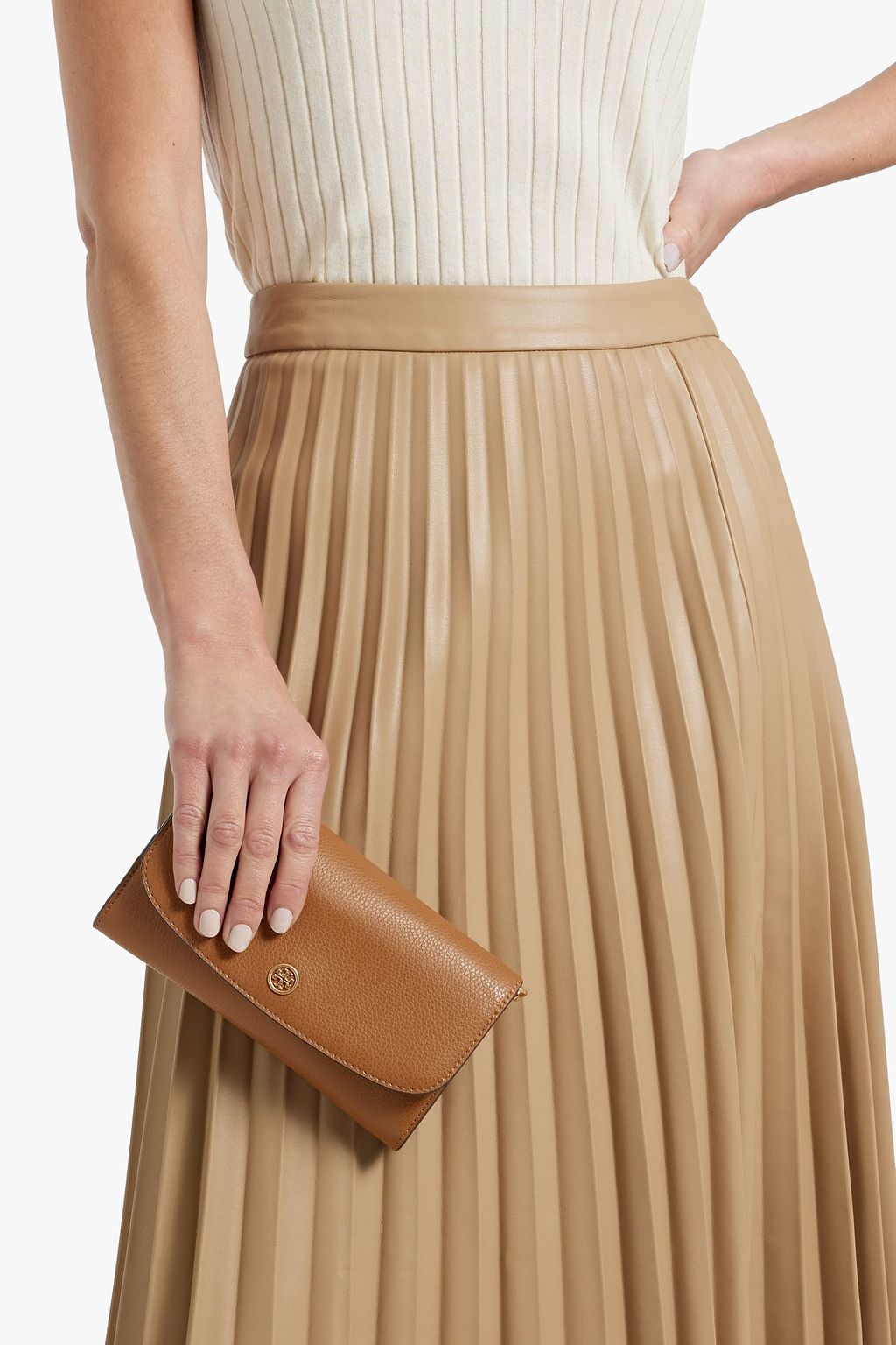 TORY BURCH Robinson pebbled-leather wallet