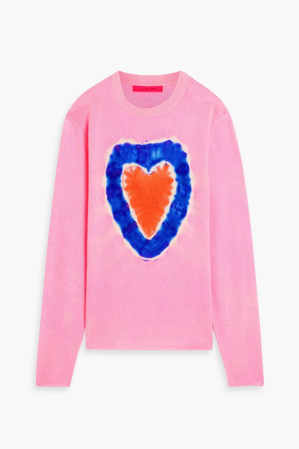 The Elder Statesman Heart Dye Intarsia Cashmere Sweater In Pink