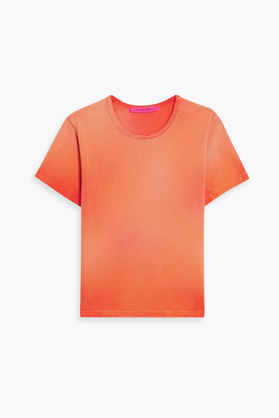 The Elder Statesman Sunbleach Dégradé Cotton And Cashmere-blend Jersey T-shirt In Orange