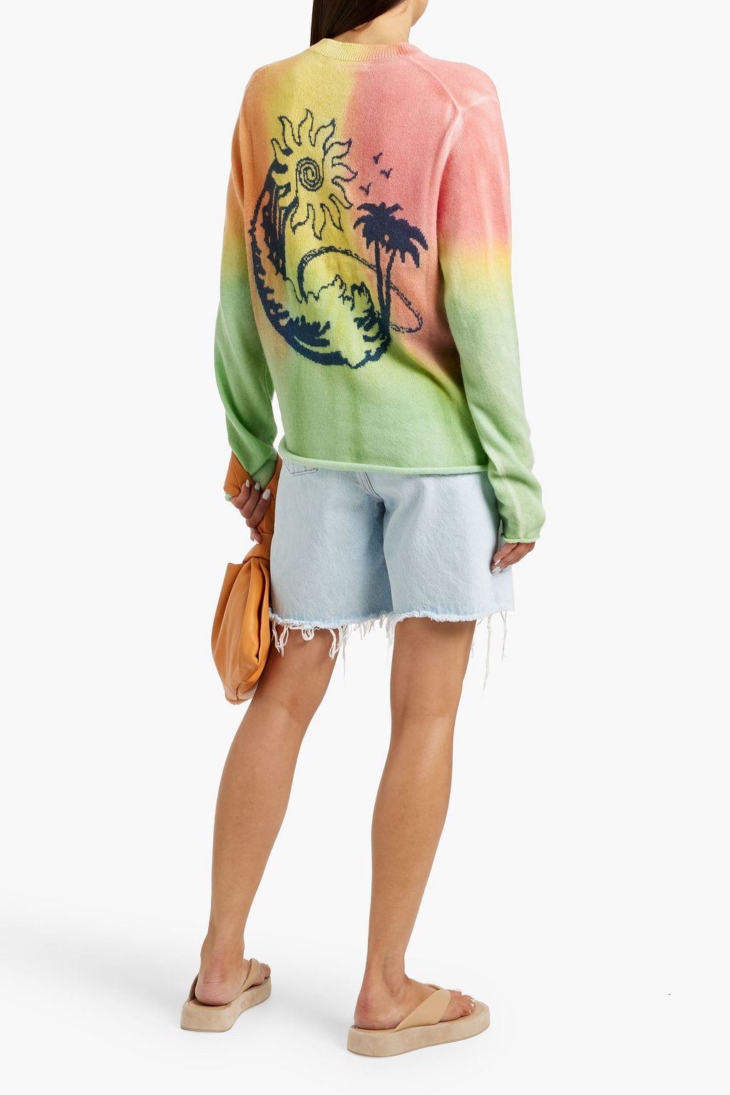 THE ELDER STATESMAN Wave Aura tie-dyed intarsia cashmere sweater
