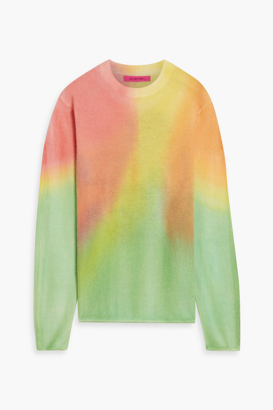 The Elder Statesman Wave Aura Tie-dyed Intarsia Cashmere Sweater In Yellow