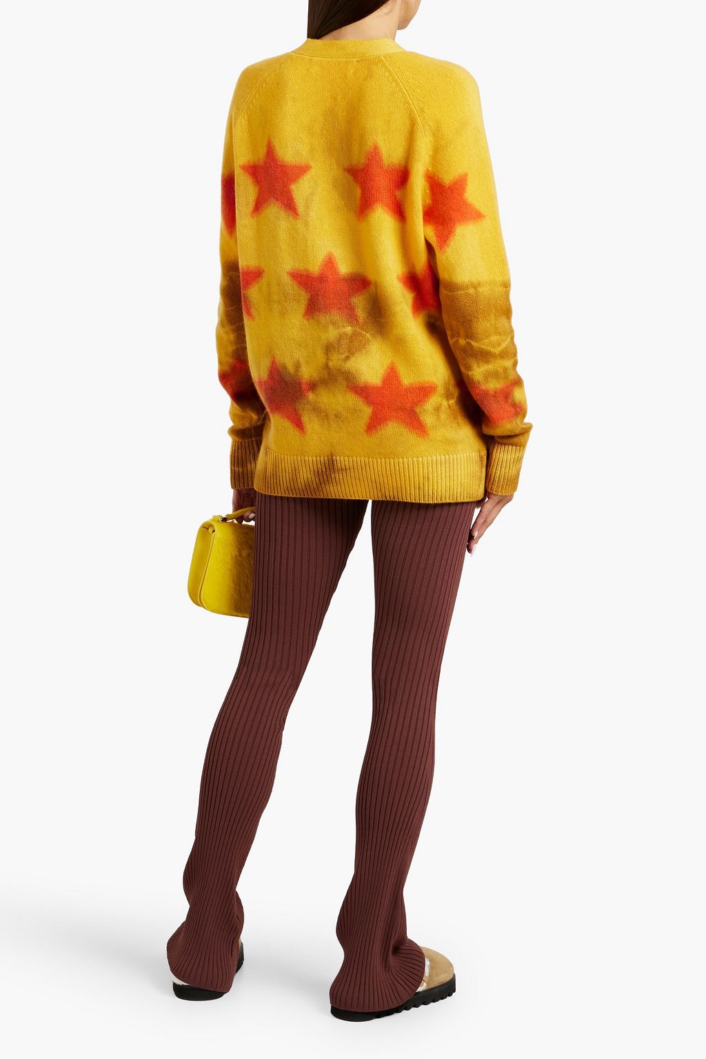 THE ELDER STATESMAN Printed cashmere cardigan