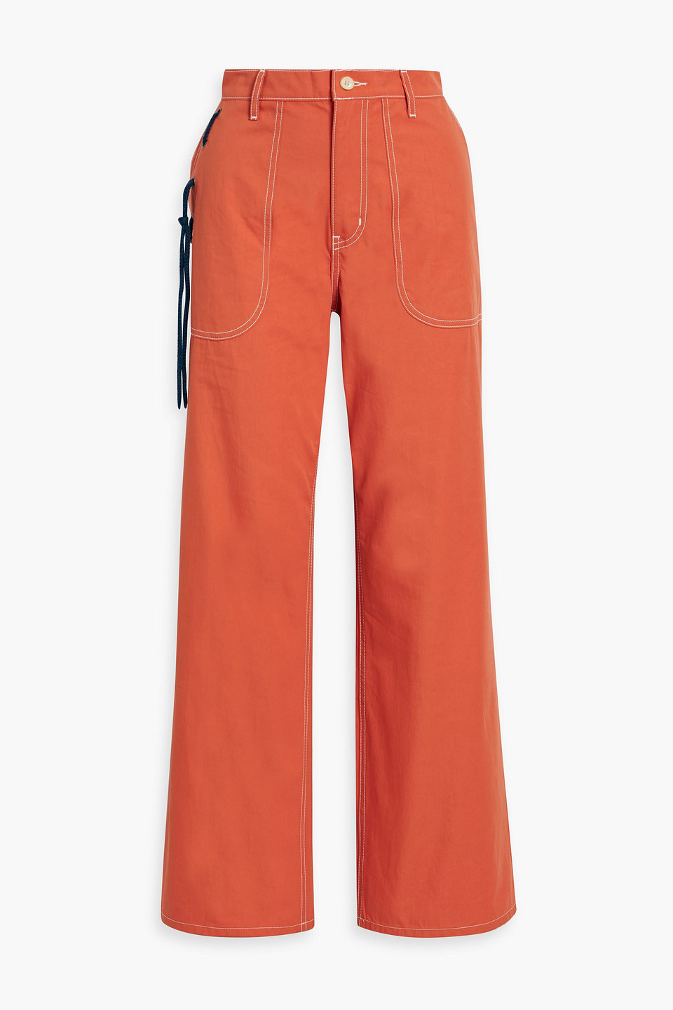 Silvano cotton-twill wide-leg pants