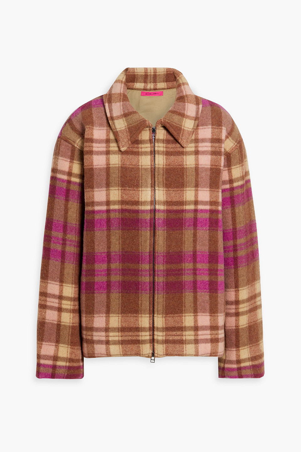The Elder Statesman Checked Cashmere-felt Jacket In Animal Print