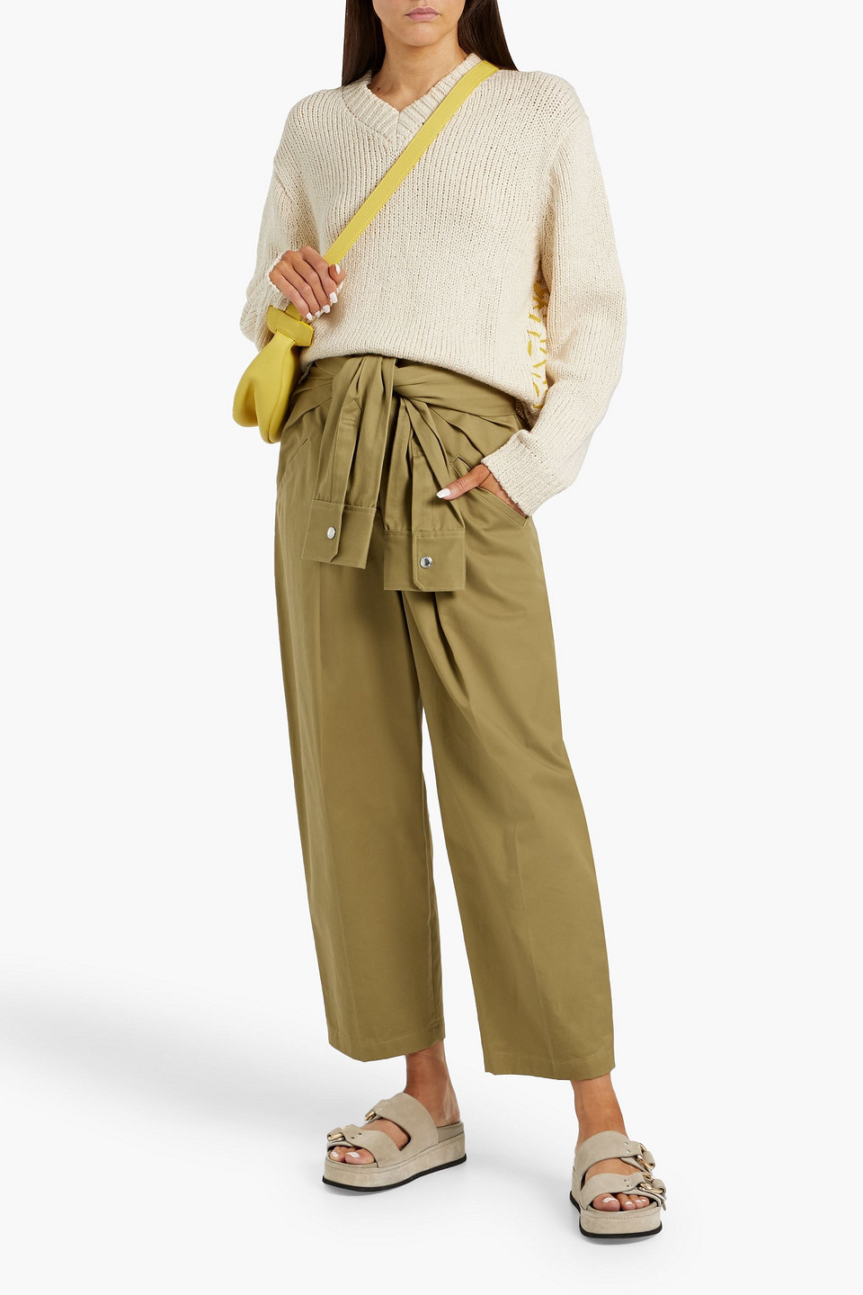 The Elder Statesman Nora Cotton Sweater In Neutral